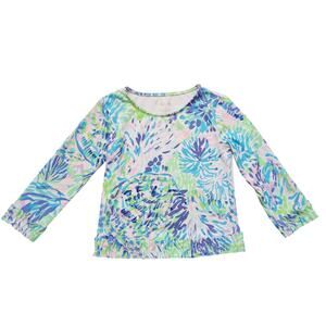 Lilly Pulitzer Girls Margo Rashguard Top Multi Shell Party